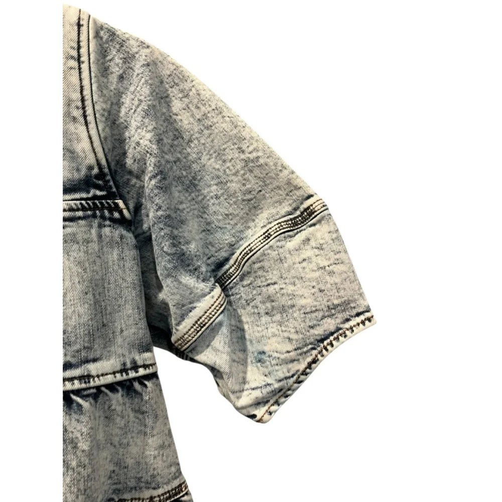 Ulla Johnson Denim Blue Jeans Dress Washed Out Acid Size 8 Square Neck $510 - Picture 8 of 13